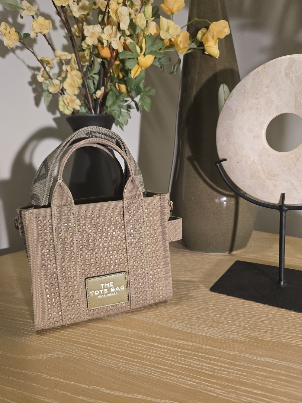 Marc Jacobs Taupe Studded Mini Tote